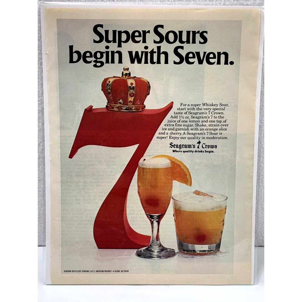 Vintage 1972 Print Ad Seagram 7 Crown Genuine Magazine Advertisement Ephemera